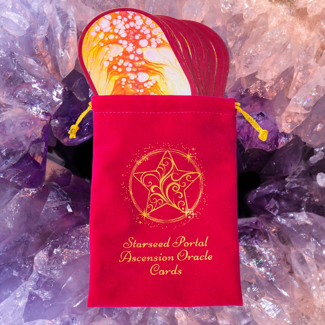 Velvet Oracle Cloth and Oracle Card Bag/ Pendulum Board