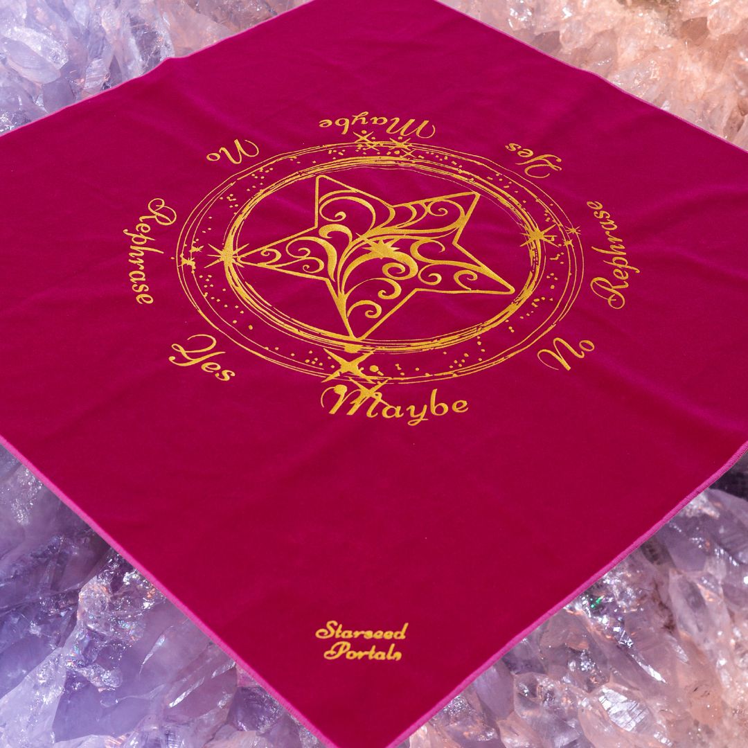 Velvet Oracle Cloth and Oracle Card Bag/ Pendulum Board